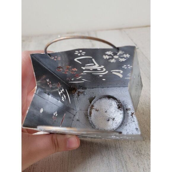 Silver snowman AS IS snowflake tea light holder Xmas decor - Picture 7 of 8